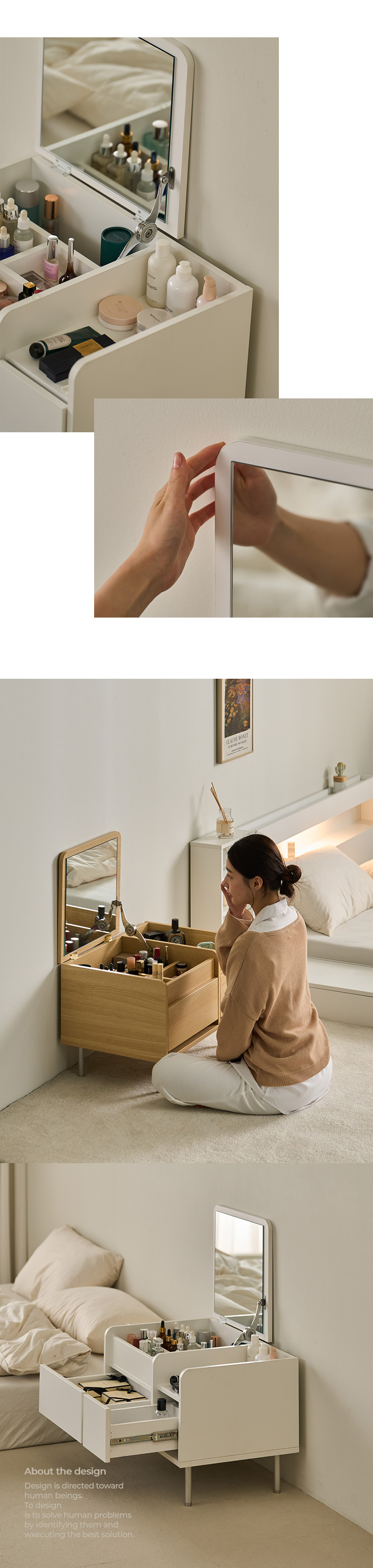 [최종가 76,500원] 파로마 캘리 수납 좌식화장대 침대협탁겸용 상세 이미지 6